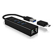 icy box ib hub1419 lan 4 port hub with usb 30 type a type c interface and gigabit lan photo