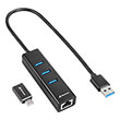 sharkoon 3 port usb 32 gen1 alu hub rj45 black photo