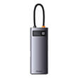 baseus metal gleam series 6 in 1 docking station 3x usb 30 type c pd hdmi vga grey photo