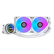 lian li galahad ii trinity 240 white aio gpu liquid cooler with argb fans photo