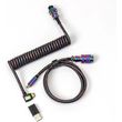 kalodio keychron cab 7 spiral usb c to usb c rainbow plated angled black 108m cab 7 photo