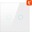 avatto ts02 eu w2 tuya wireless 2 channel light wall touch switch white photo