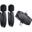 yesido kr15 wireless microphone usb c lightning 2 pack black photo