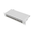 lanberg 12 port shielded cat5e 1u 10 patch panel grey photo