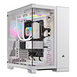 case corsair 6500x icue link rgb dual chamber tempered glass midi tower white photo