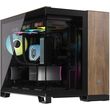 case corsair 2500x dual chamber tempered glass midi tower micro atx black walnut wood photo