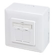 logilink np0124 outlet cat6awall outlet box 2x rj45 pure white photo