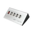 logilink ua0224 usb 20 4 1 port hub aluminum with power supply photo