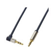 logilink ca11100 audio cable 2x 35mm male one side 90 angeled gold plated 1m dark blue photo
