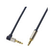 logilink ca11150 audio cable 2x 35mm male one side 90 angeled gold plated 15m dark blue photo
