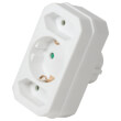 logilink lps221 power socket adapter with 2 euro schuko socket white photo