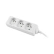 lanberg 3 sockets french quality grade copper cable power strip 3m white photo