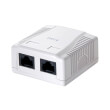 logilink np0072 cat6 wall outlet 2x rj45 utp pure white photo