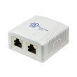logilink np0074 outlet cat6a wall outlet surface box 2x rj45 stp white photo
