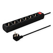 savio lz 04 power strip with anti surge protection 6 way 5m black photo