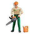 bruder forestry worker with accessories green beige photo