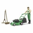 bruder bworld gardener with lawnmower photo