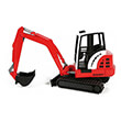 bruder schaeff hr16 mini excavator red black photo