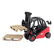 bruder linde forklift h30d black red with trailer coupling and 2 pallets photo