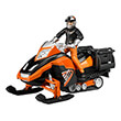bruder snowmobile with driver and equipment orange black photo