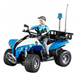 bruder police quad with policewoman and equipment blue white photo