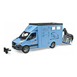 bruder mb sprinter animal transporter with horse blue photo