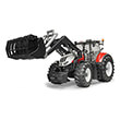 bruder steyr 6300 terrus cvt with front loader white red photo