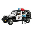 bruder jeep wrangler unlimited rubicon police vehicle with police officer photo