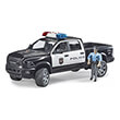bruder ram 2500 police pickup black white incl police officer photo