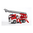 bruder man tga fire department with turntable ladder red white photo