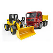 bruder man tga tipper truck with articulated wheel loader fr130 photo