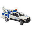 bruder ram 2500 service truck with crane and rotating beacon photo