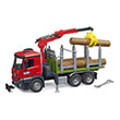 bruder mercedes benz arocs timber transport truck loading crane grab and 3 tree trunks photo