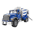 bruder mack granite concrete mixer truck blue white photo