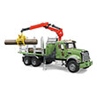 bruder mack granite wood transport truck green with 3 logs photo
