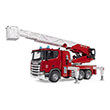 bruder scania super 560r fire brigade with turntable ladder water pump light sound photo