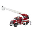 bruder mack granite fire department ladder truck red white with pump photo