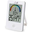 life wes 101 digital indoor thermometer and hygrometer with clock white photo