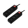 hama 137396 3 socket multiple socket outlet with switch 14 m black set of 2 photo