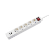 hama 137350 usb 34a power strip 5 way white 14m photo