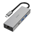 hama 200108 usb c hub multiport 4 ports 2 x usb a usb c lan ethernet photo