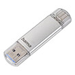 hama 181075 c laeta 256gb usb 31 flash drive type c type a 70 mb s silver photo