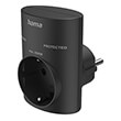 hama 223322 socket adapter earthed contact overvoltage protection mains voltage black photo