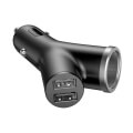 baseus universal car charger y type 2x usb cigarette lighter extended black extra photo 2