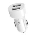 hoco car charger double usb port 24a with micro cable z2a white extra photo 1