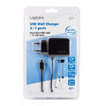 logilink pa0157 usb wall charger 2 1 ports black extra photo 2