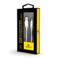 cablexpert cc usb2b amlm 1m bw2 premium cotton braided 8 pin charging cable silver white 1 m extra photo 1
