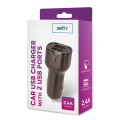 setty 2x usb car charger 24a black extra photo 1