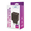setty 2x usb travel charger 24a black extra photo 1