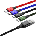 baseus fast 4 in 1 cable 2x lightning type c micro 35a black extra photo 1
